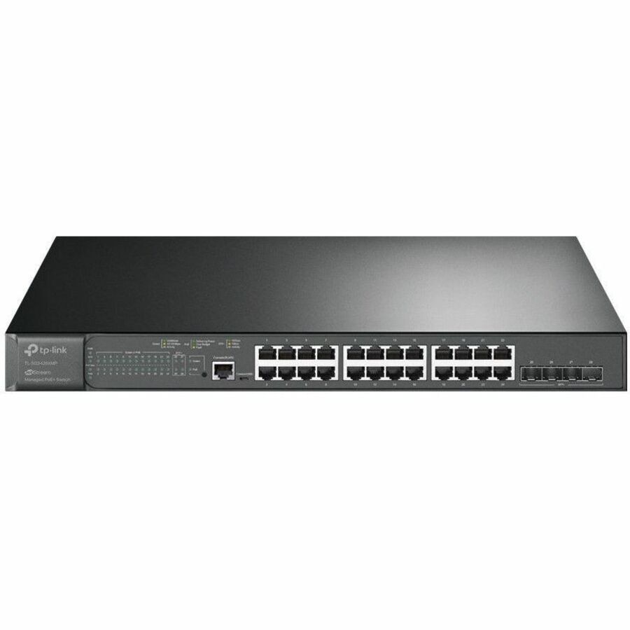 Omada 24-Port Gigabit and 4-Port 10GE SFP+ L2+ Managed Switch with 24-Port PoE+