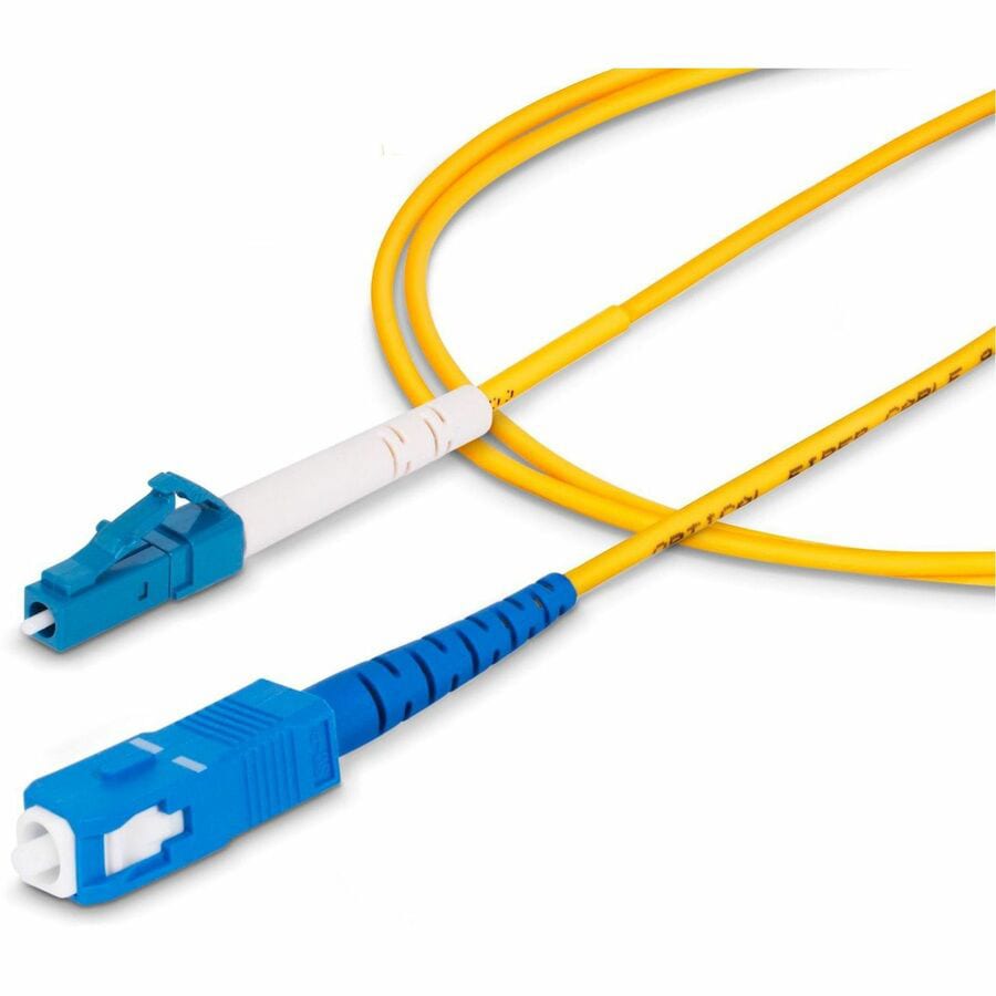 StarTech.com 2m (6.6ft) LC to SC (UPC) OS2 Single Mode Simplex Fiber Optic Cable, 9/125µm, 100G, LSZH Fiber Patch Cord