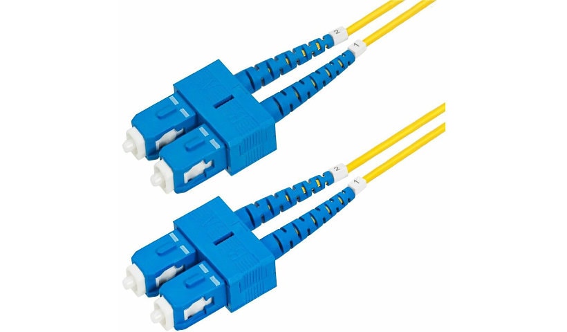 StarTech.com 2m (6.6ft) SC to SC (UPC) OS2 Single Mode Fiber Optic Cable, 9/125µm, 100G, LSZH Fiber Patch Cord