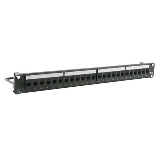Hubbell Premise Wiring NEXTSPEED 24 Port Category 6A Jack Panel with Cobra-Lock Termination - Black