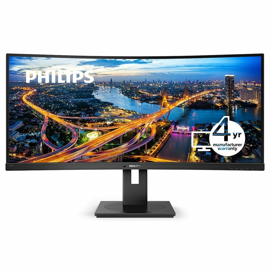 PHILIPS 346B1C/17 34 inch Monitor, Cuved, LED, UltraWide QHD, USB-C, 4 Year Manufacturer Warranty, TAA Compliant - 34"