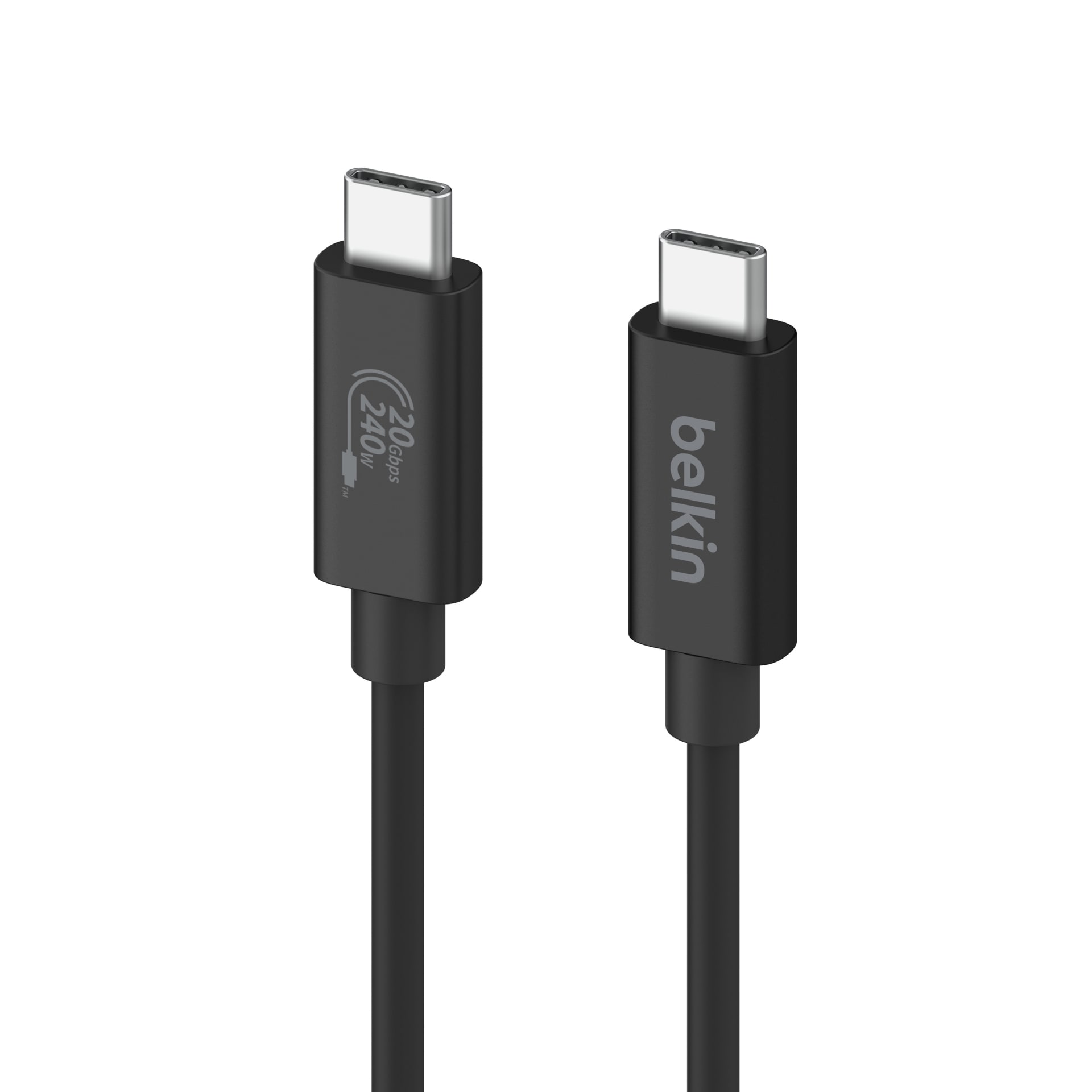 Belkin 240W USB-C to USB-C Cable - USB 4 - 20 Gbps - 4K - 2m/6.6ft - M/M - Black
