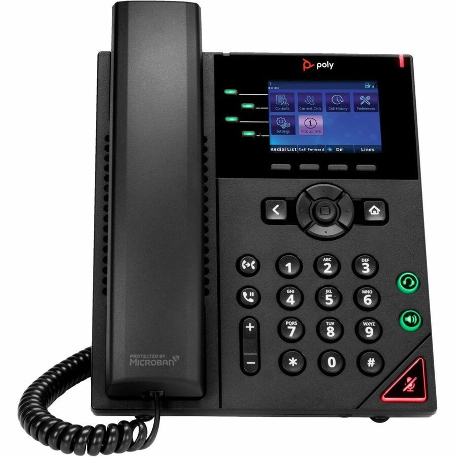 Poly OBi VVX 250 IP Phone - Corded - Corded - Desktop, Wall Mountable - Bla