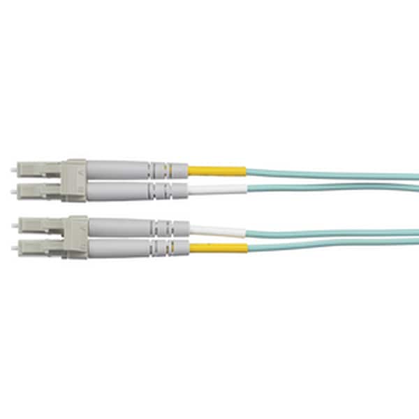 Hubbell Premise Wiring 3m LC to LC Multi-Mode OM4 Duplex PVC Fiber Optic Patch Cord - Aqua