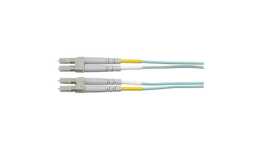 Hubbell Premise Wiring 1m LC to LC Multi-Mode OM4 Duplex PVC Fiber Optic Patch Cord - Aqua