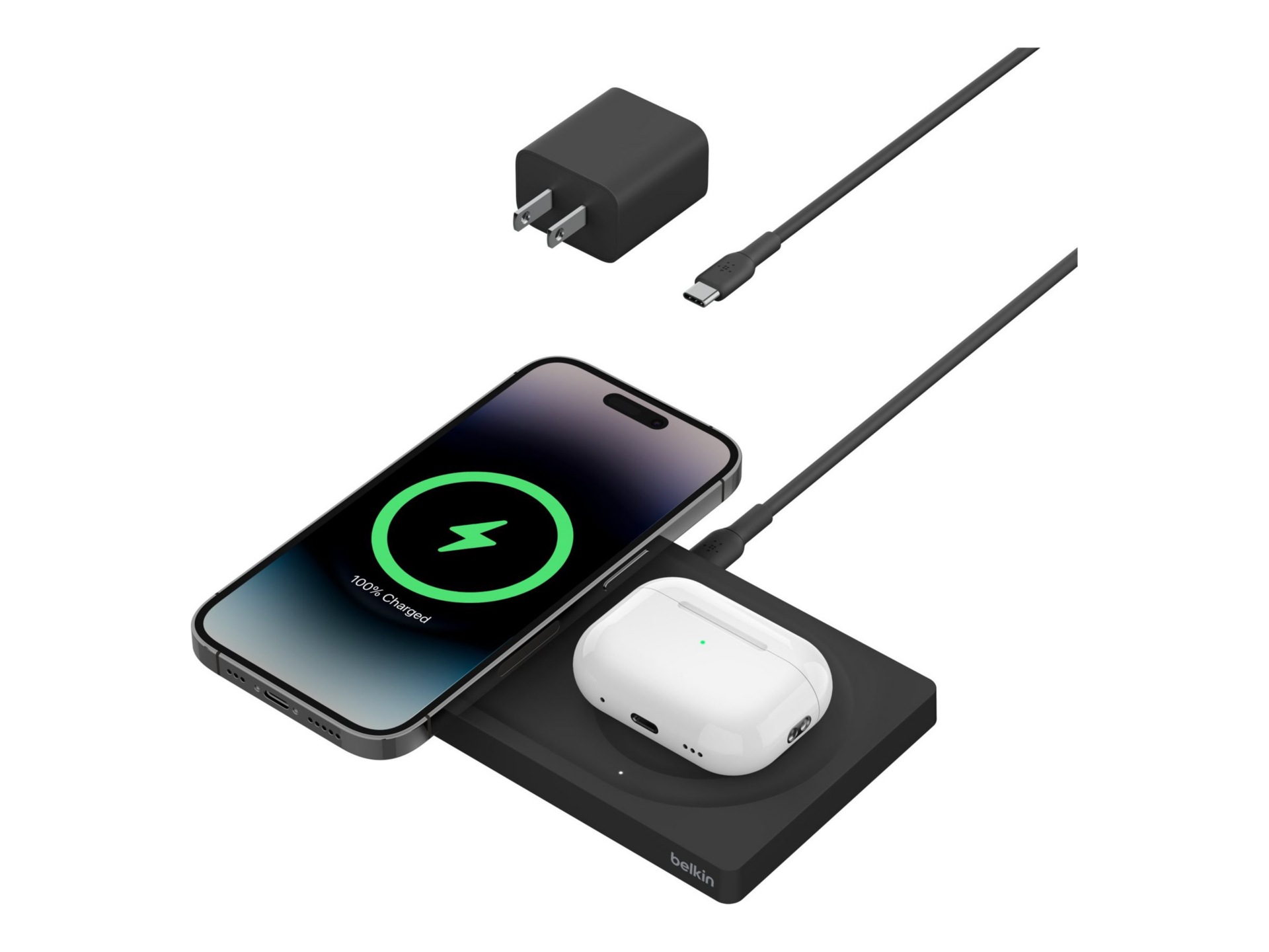 Belkin BoostCharge Pro MagSafe 2-in-1 wireless charging pad - 15 Watt