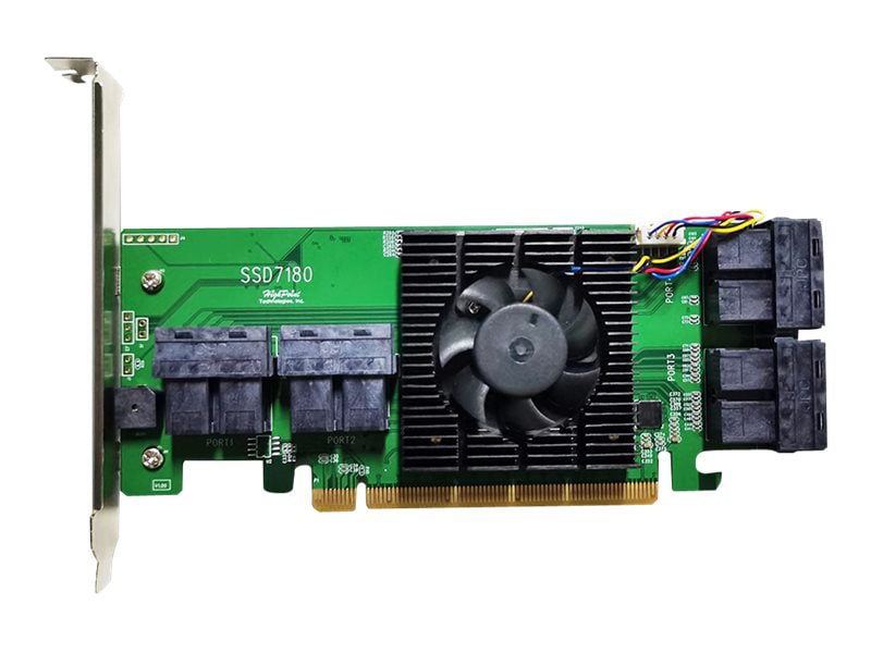 HighPoint SSD7180 - contrôleur de stockage (RAID) - U.2 NVMe - PCIe 3.0 x16