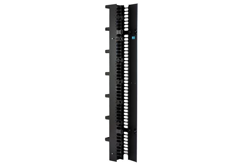 CPI Double Sided Narrow Vertical Cable Manager with Combination Cabling Section - Black