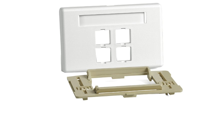 CommScope M4CA Type 4-Port Adjustable Furniture Faceplate - White