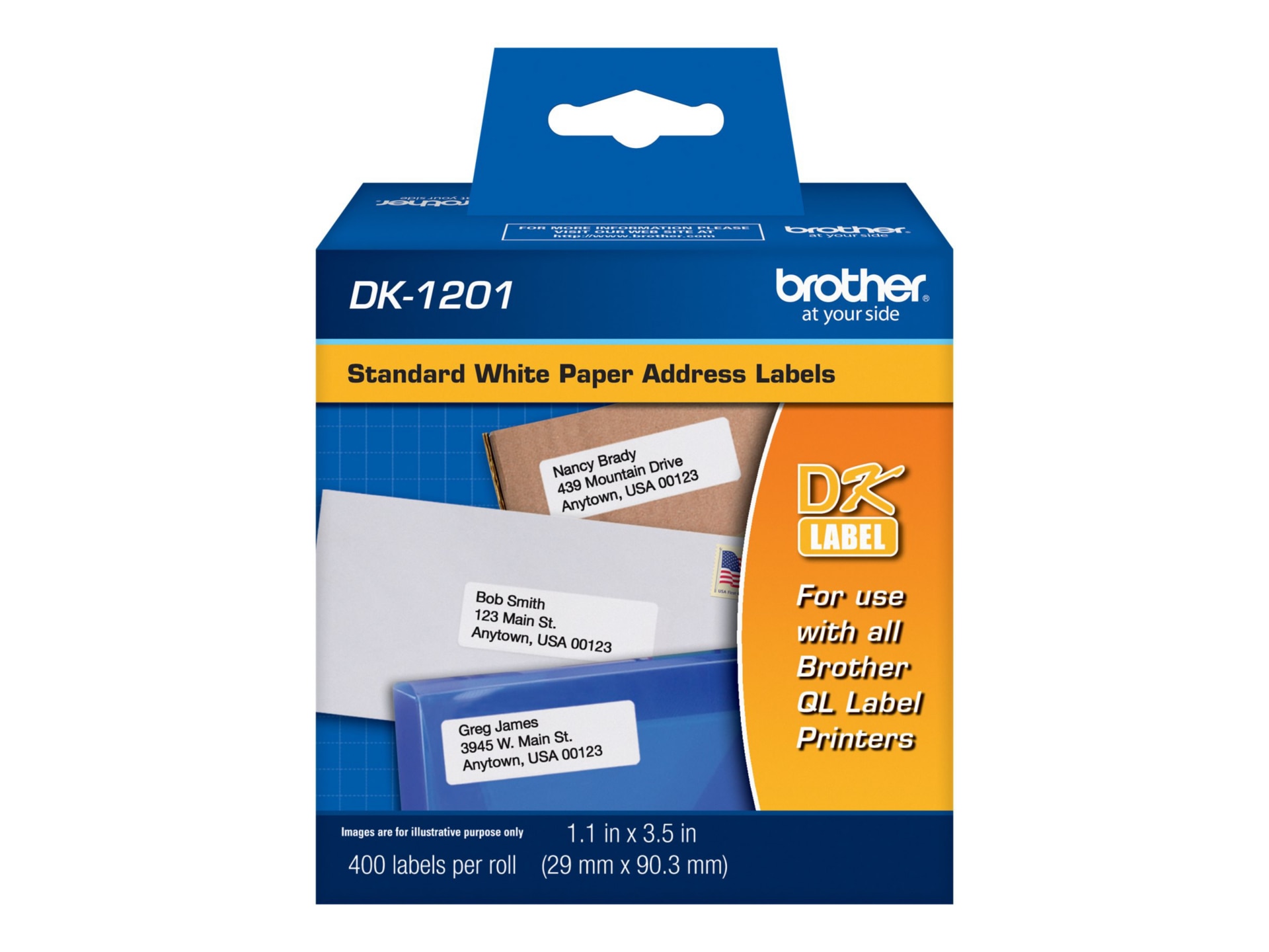 Brother DK1201 - die cut standard address labels - 400 label(s) - 29 x 90.3 mm