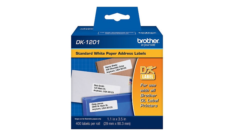Brother DK1201 - die cut standard address labels - 400 étiquette(s) - 29 x 90.3 mm