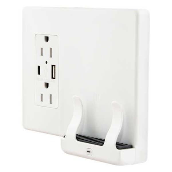 Hubbell Premise Wiring Combination Wireless Wall Mount Charger with USB Out