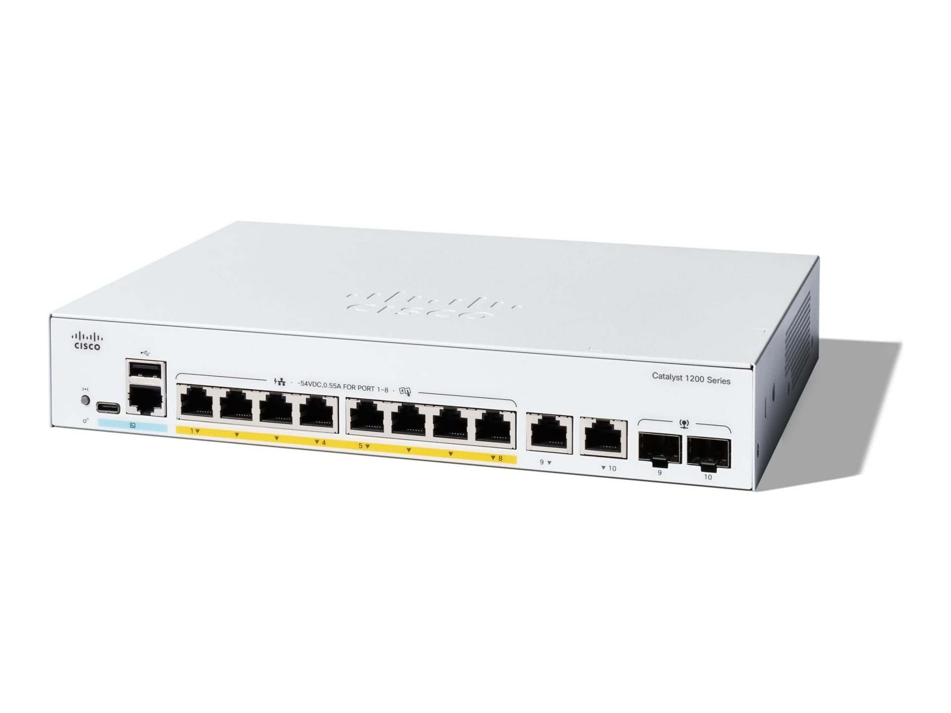 ルーター・ネットワーク機器 Cisco C1200-8P-E-2g Cisco Catalyst 1200-8P-E-2G - switch - 8 ports - smart - rack