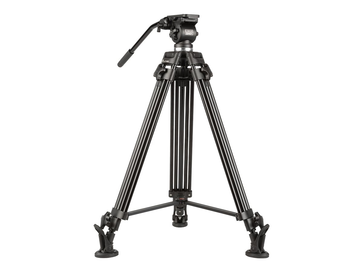 E-Image EG01A2 tripod - 2-stage, aluminum, 65mm, fluid head, 11lbs payload