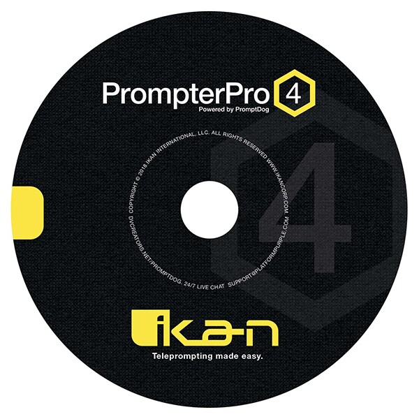 Ikan PrompterPro4 Teleprompter Software for Windows XP, Vista, 7, 8, 10 or 11 and Mac OSX