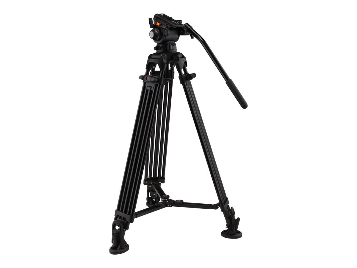 E-Image EG03A2 tripod - 2-stage, aluminum, 75mm, fluid head, 11lbs payload, with variable friction tilt drag