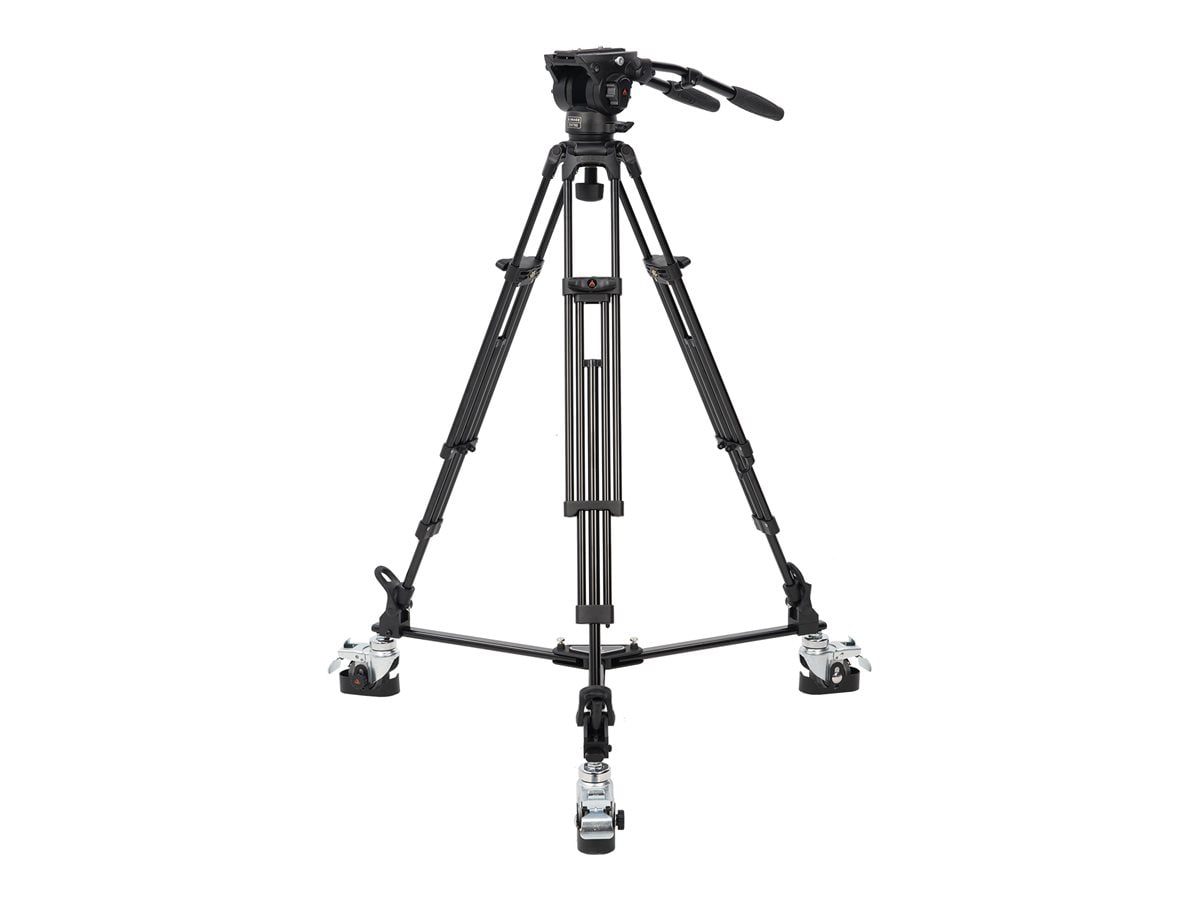 E-Image EG780A2D tripod - dolly - 2-stage, aluminum, fluid head, with dolly, 22lbs payload, with adjustable drag