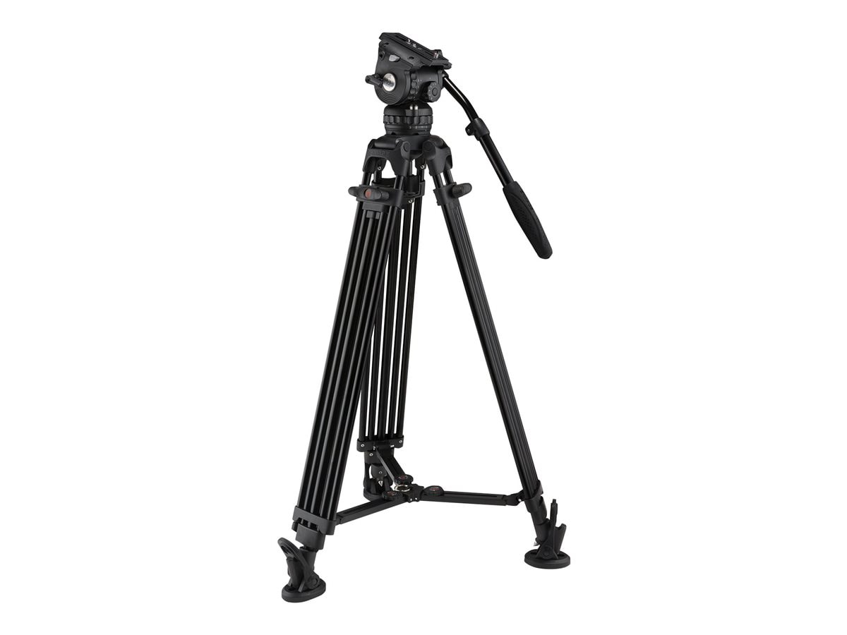 E-Image EG06A2 tripod - 2-stage, aluminum, 75mm, fluid head, 13.2lbs payload, with counterbalance and drag