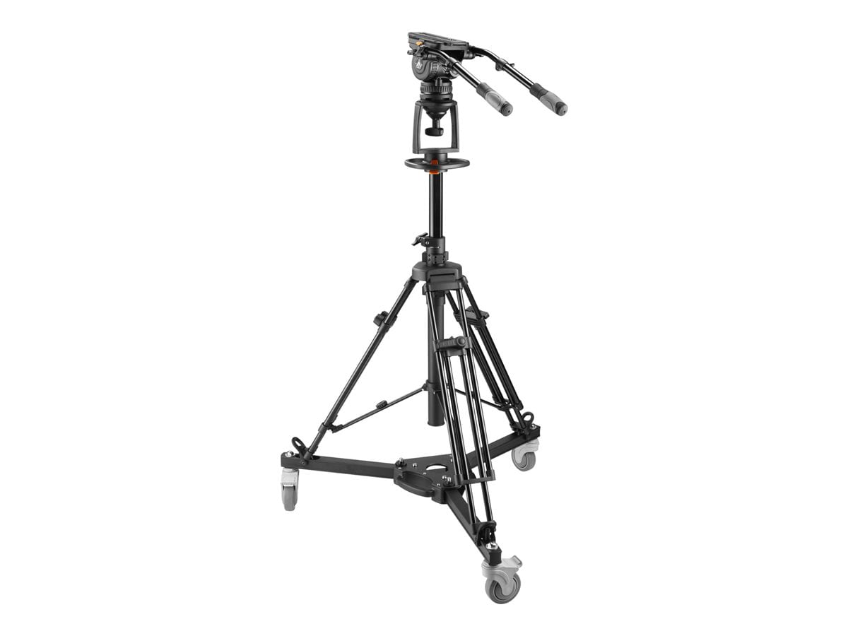 E-Image EI-7903-A tripod - dolly - pneumatic aluminum, w/ 100mm fluid head, 33lbs payload, with adjustable