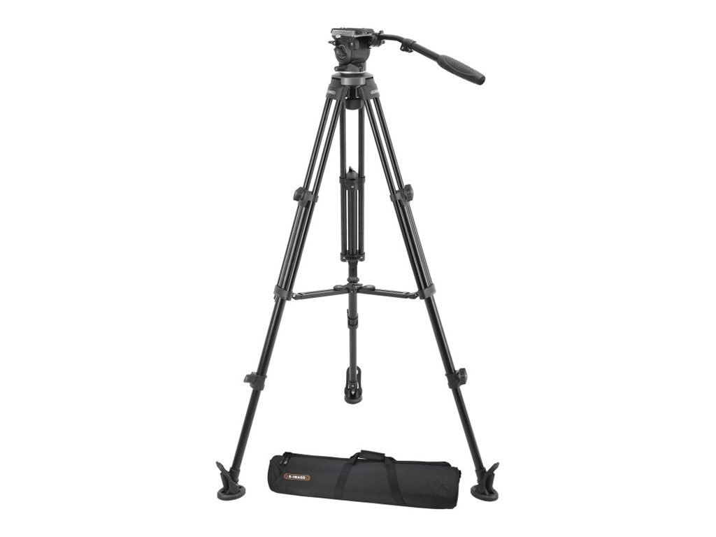 E-Image EK630 tripod - 2-stage, aluminum, fluid head, 8.8lbs payload