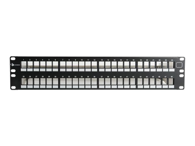 Siemon MAX patch panel - 2U - 19" - cooper, empty, detached wire manager