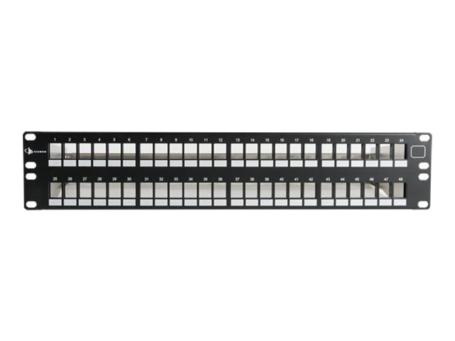 Siemon MAX patch panel - 1U - 19" - cooper, empty, detached wire manager