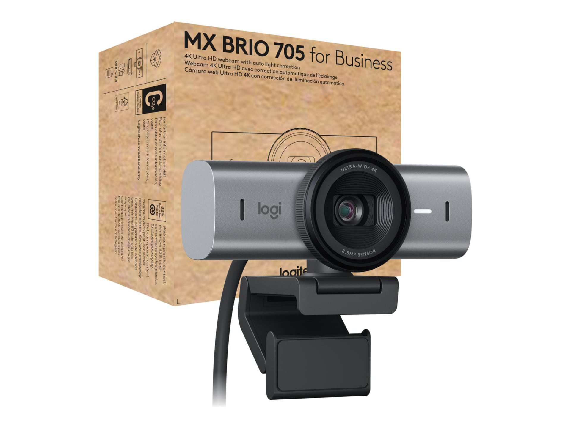 Logitech MX Brio 705 for Business 4K Webcam with Auto Light Correction, Ult