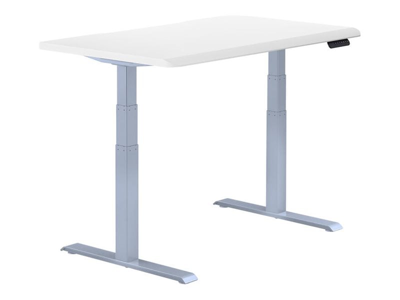 Vari - sit/standing desk - rectangular with contoured side - white
