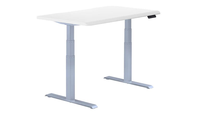 VARI - sit/standing desk - rectangular with contoured side - white