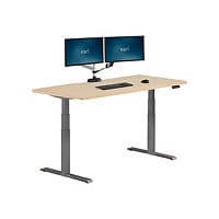 Vari - sit/standing desk - rectangular with contoured side - light wood