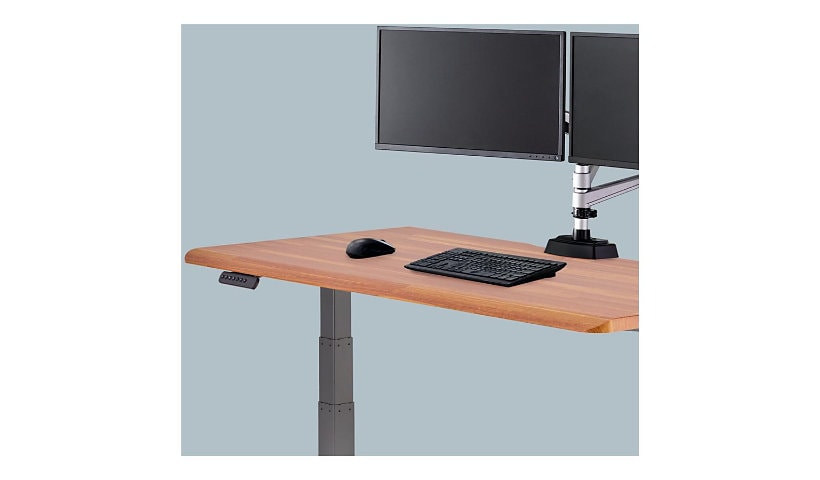 VARI - sit/standing desk - rectangular with contoured side - butcher block