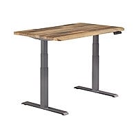 Vari - sit/standing desk - rectangular with contoured side - reclaimed wood
