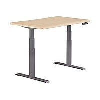 VARI - sit/standing desk - rectangular with contoured side - light wood