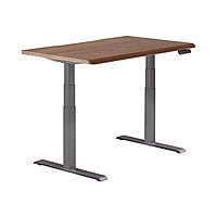 Vari - sit/standing desk - rectangular with contoured side - walnut