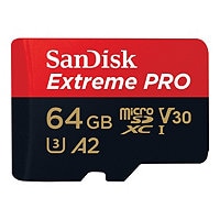 SanDisk Extreme Pro - flash memory card - 64 GB - microSDXC UHS-I