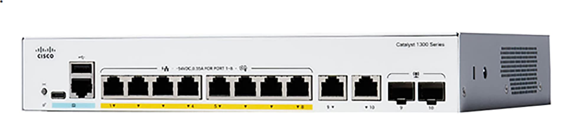 Cisco Catalyst 1300 8-Port Gigabit Ethernet Switch with External Power Supp