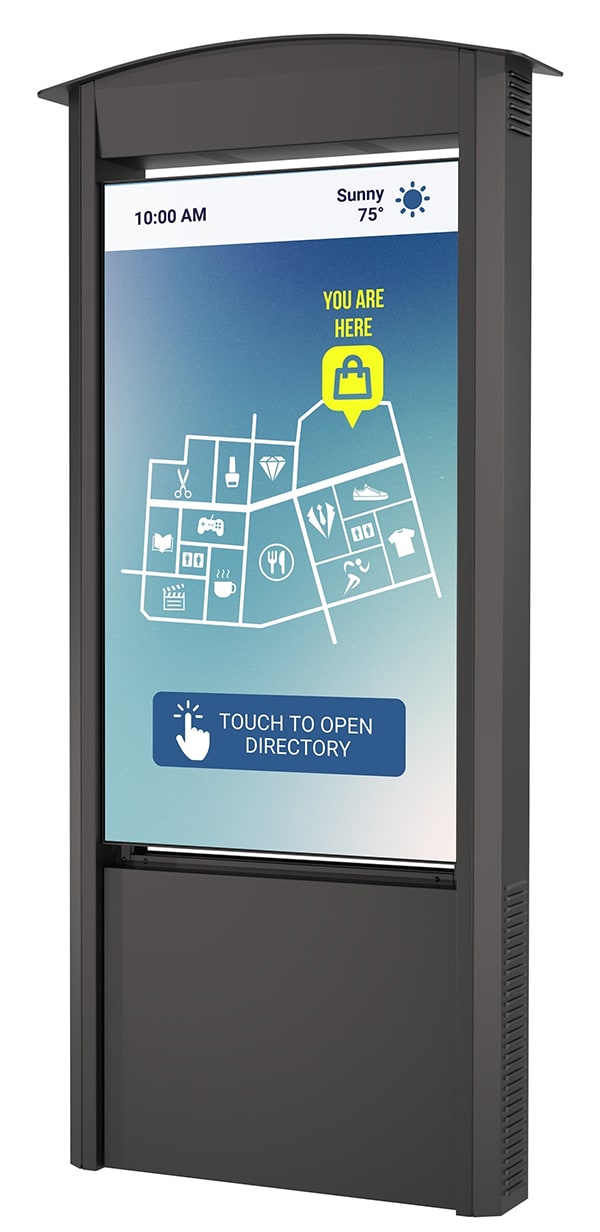 Peerless-AV Smart City Kiosk with 55" Xtreme High Bright Outdoor Display - Black