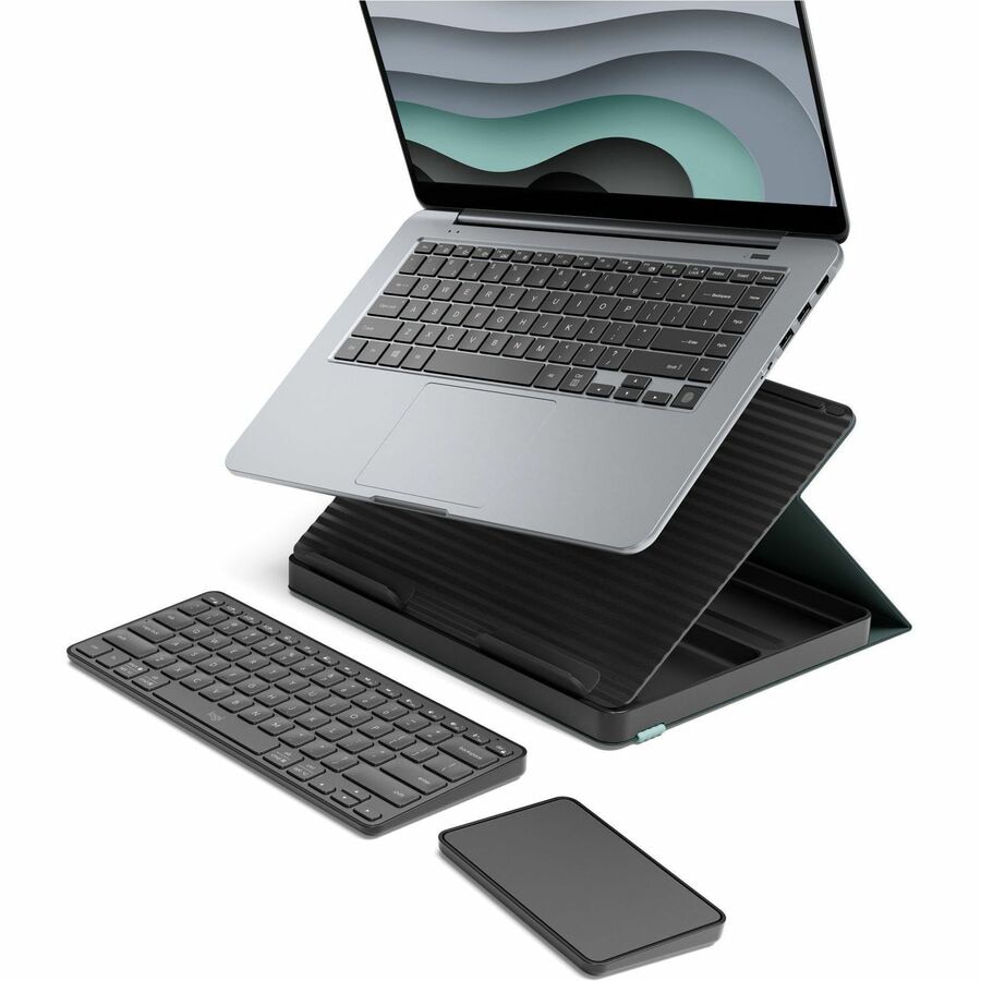 Logitech Casa Pop-Up Desk Work From Home Kit with Laptop Stand, Wireless Ke