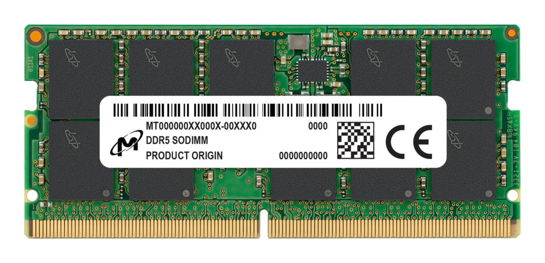 Micron 32GB DDR5 5600MHz ECC SODIMM 2Rx8 CL46 Server Memory