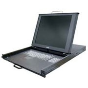 AMCONN 1U Rackmount LCD 15" Console with 8 Port KVM - flat panel display - TFT - 15"