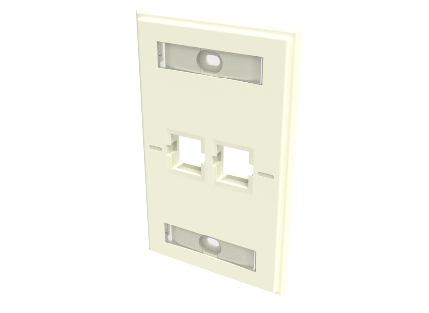 CommScope FP-LBL Single Gang, 2-Port Faceplate Kit - Electrical Ivory