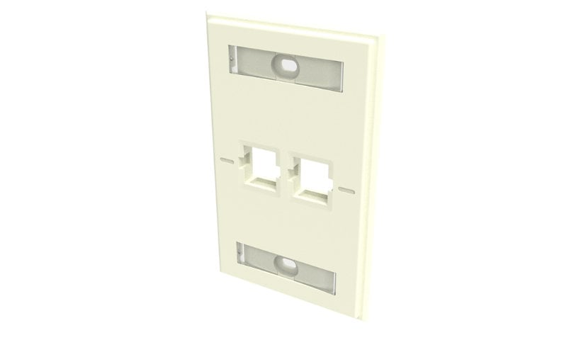 CommScope FP-LBL Single Gang, 2-Port Faceplate Kit - Electrical Ivory