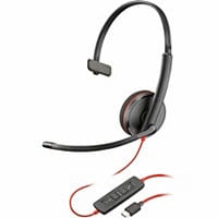 Poly Blackwire 3210 Monaural USB-C Headset +USB-C/A Adapter (Bulk)