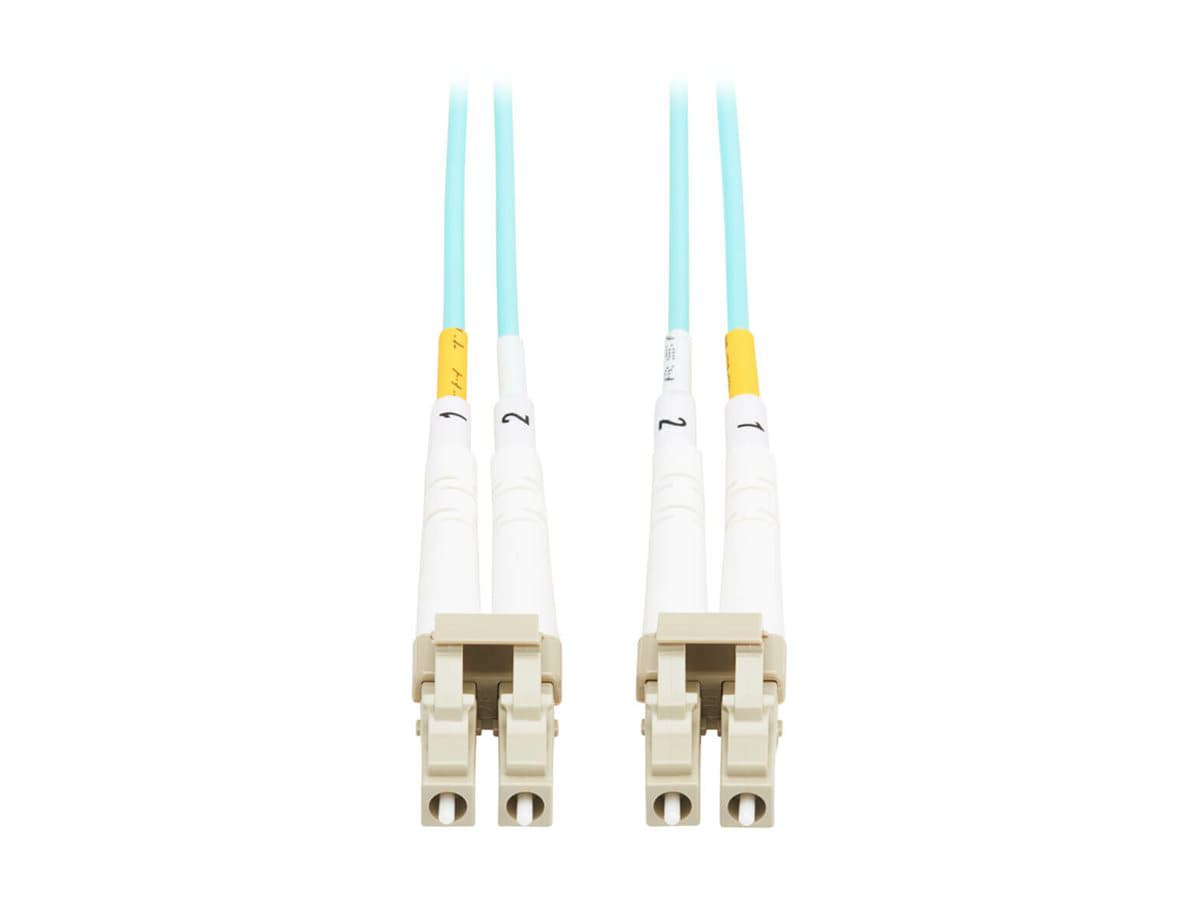 Eaton Tripp Lite series Fiber Patch Cable 10Gb Duplex Multimode 50/125 OM3 LC/LC Aqua TAA 3M