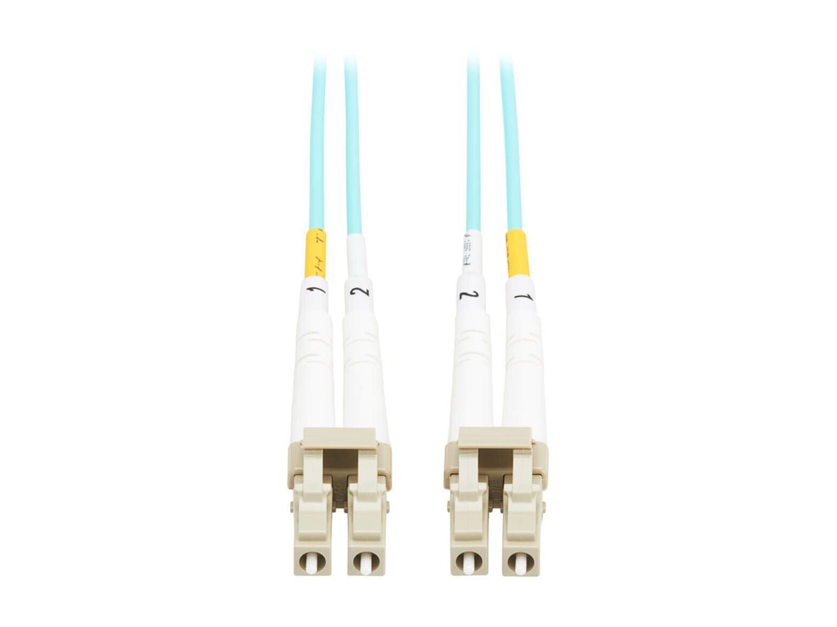 Eaton Tripp Lite Series 10Gb Duplex Multimode 50/125 OM3 OFNP Fiber Patch Cable (LC/LC) - Aqua, 3 m (9.8 ft.), TAA