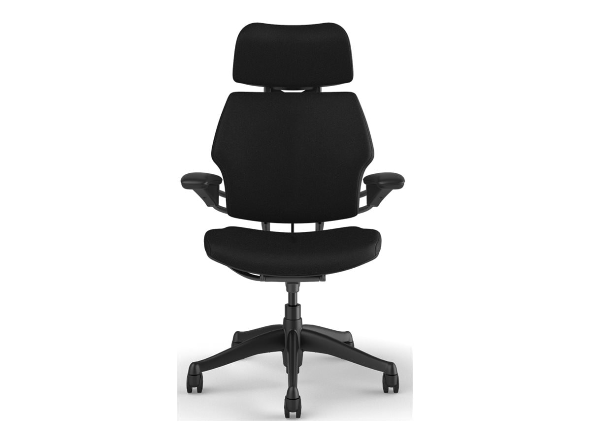 Humanscale Freedom Headrest - chair - corvara (chrome-free leather) - onyx,