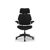 Humanscale Freedom Headrest - chair - corvara (chrome-free leather) - onyx, noir