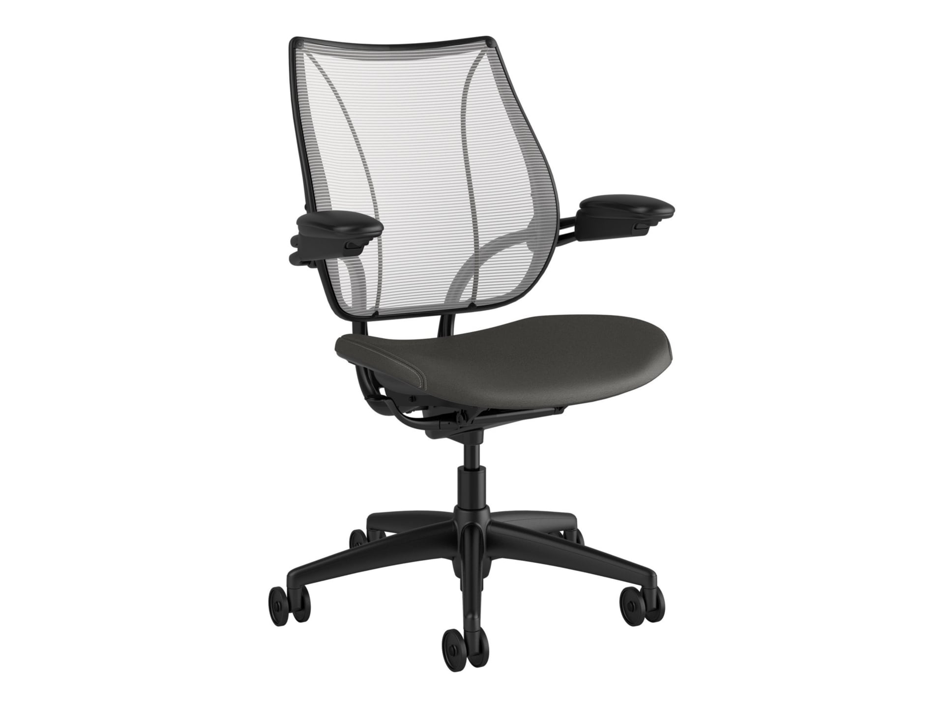 Humanscale Liberty - chair - ticino (chrome-free leather) - white (back), charcoal/light gray