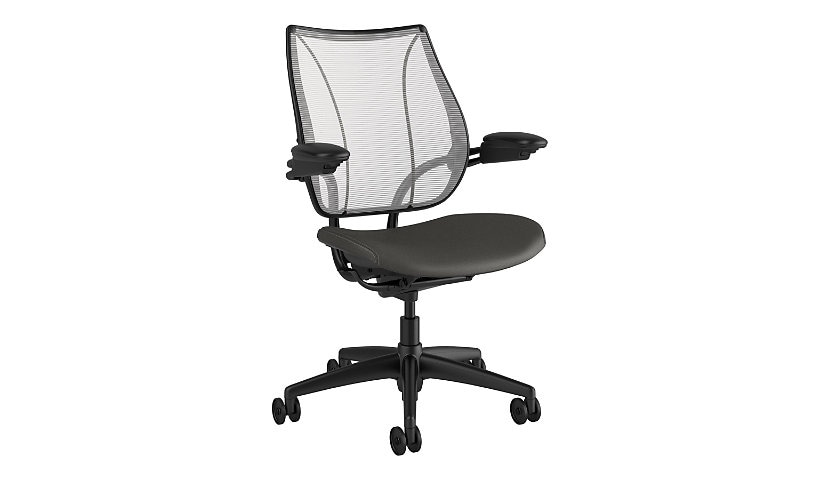 Humanscale Liberty - chair - ticino (chrome-free leather) - white (back), charcoal/light gray
