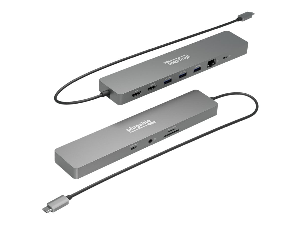 Plugable 11-IN-1Hub with Ethernet - station d'accueil - USB-C - HDMI